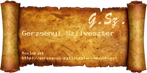 Gerzsenyi Szilveszter névjegykártya